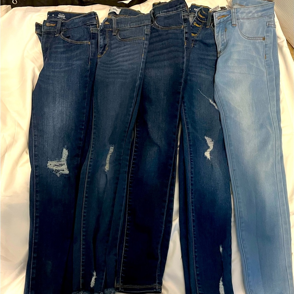 Five pair size 10 girls jeans.
